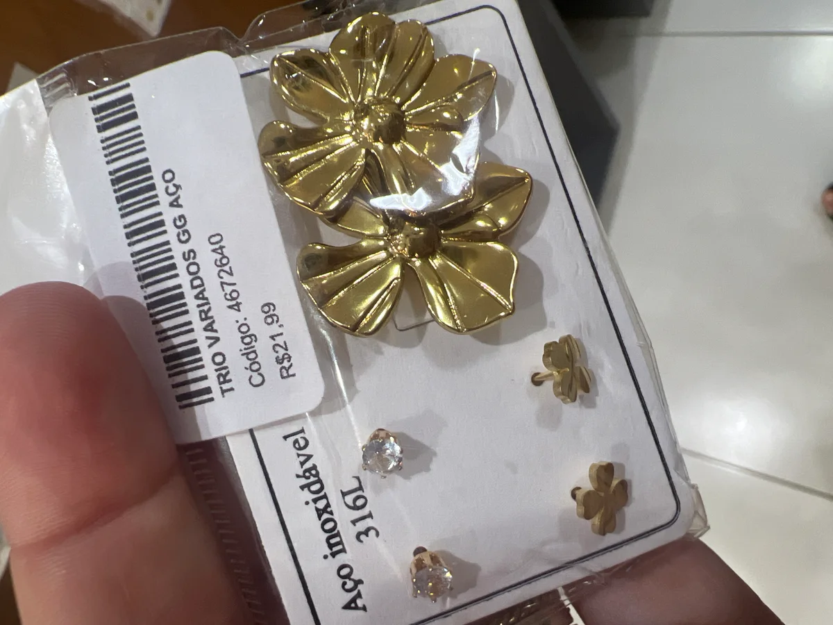 Conj. Brinco aço  - Imagem 2